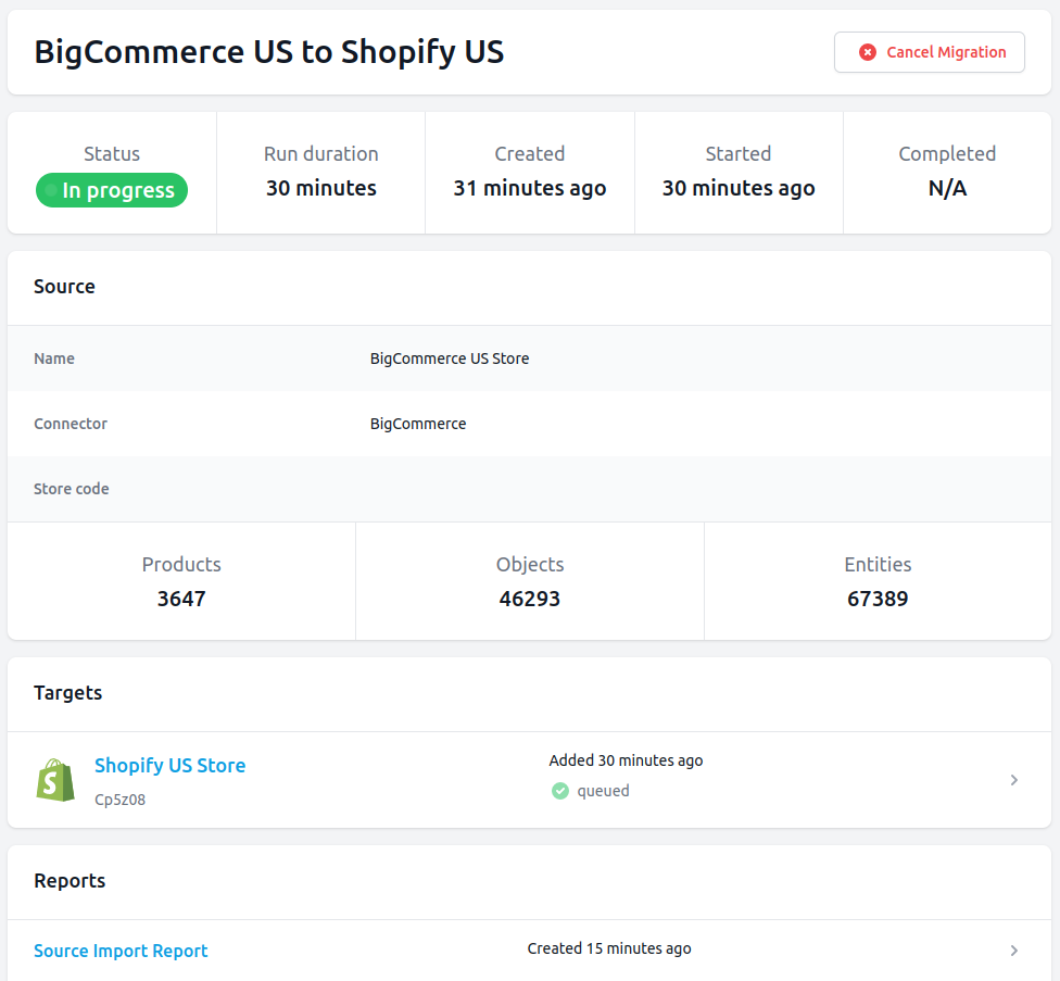 Platform features screenshot
